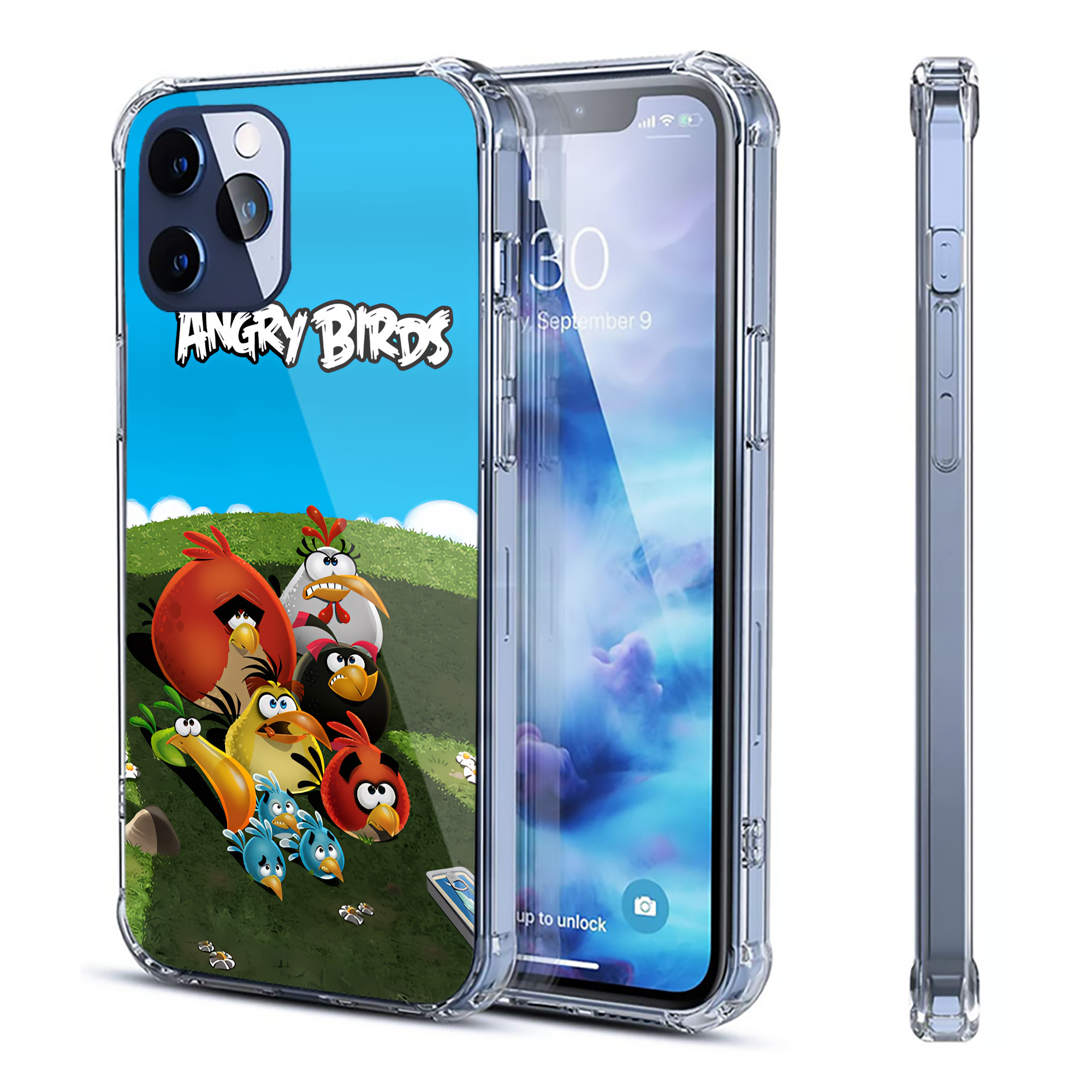 （画像用） Angry Birds アングリーバード 【iPhone 12シリーズ対応】透明スマホケース（クリアソフトケース）